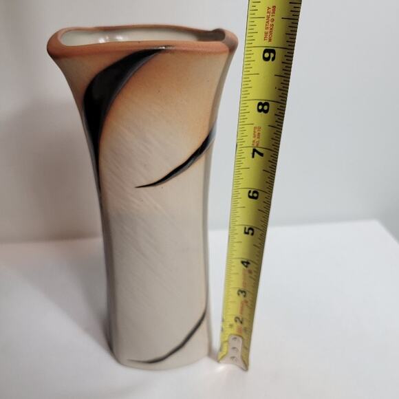 Studio Pottery Vase Signed Dam's Original Tan Brown - Picture 10 of 11